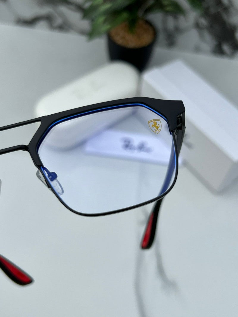 RB #4 METAL BLACK BLUE CUT UV-400 SUNGLASSES