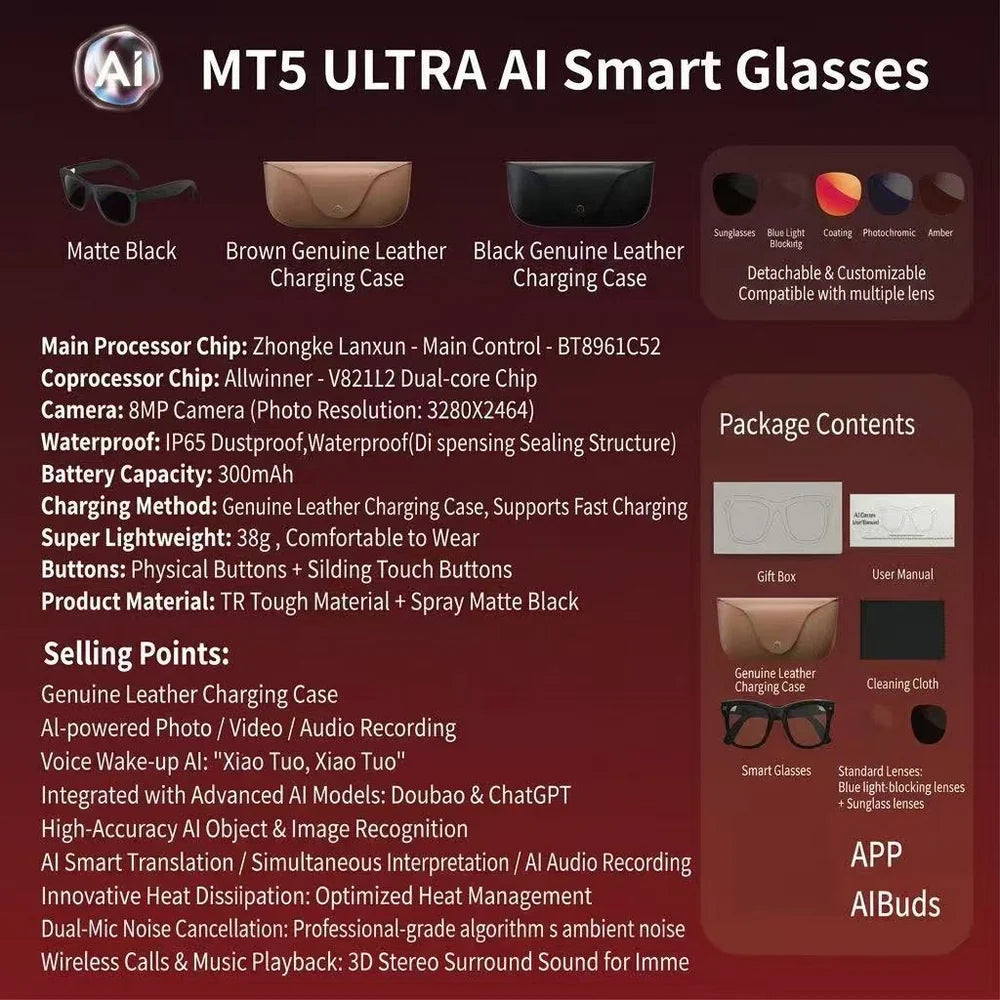 Next-Gen Look Smart AI Glasses | MT5 Ultra