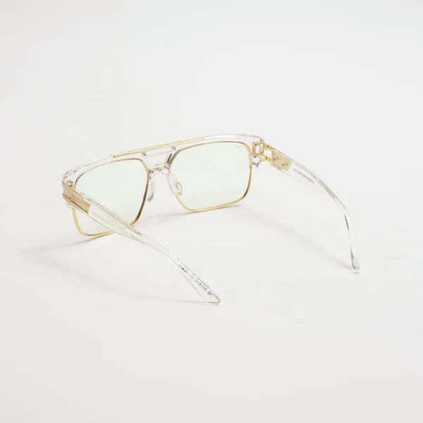 Classic Style Color Block UV400 Protection Resin Square Half Frame Men's Sunglasses