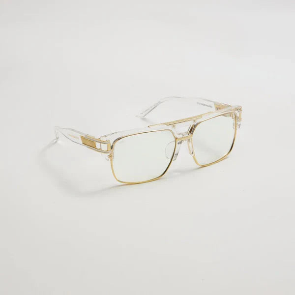 Classic Style Color Block UV400 Protection Resin Square Half Frame Men's Sunglasses